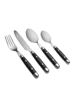 Cambridge Silversmiths Jubilee Black 16-Piece Flatware Set, Service for 4