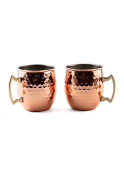 Cambridge Silversmiths 2 Pack of Hammered Copper Moscow Mule Mugs