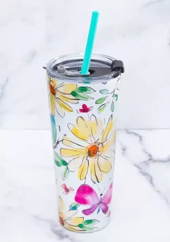 Cambridge Silversmiths 24 Ounce White Floral Insulated Tumbler -Erica Lyons Shop Belk 259