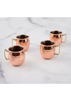 Cambridge Silversmiths 4 Pack of Hammered Copper Mini Moscow Mule Mugs -Erica Lyons Shop Belk 304