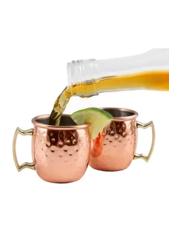 Cambridge Silversmiths 4 Pack of Hammered Copper Mini Moscow Mule Mugs -Erica Lyons Shop Belk 305