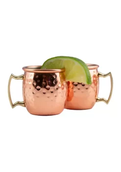 Cambridge Silversmiths 4 Pack of Hammered Copper Mini Moscow Mule Mugs -Erica Lyons Shop Belk 306