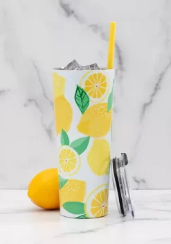 Cambridge Silversmiths 24 Ounce Lemon Slice Insulated Straw Tumbler -Erica Lyons Shop Belk 367