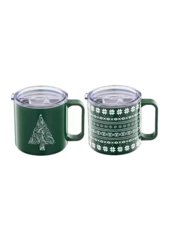 Cambridge Silversmiths 2 Pack of 20 oz Stackable Green Tree Insulated Coffee Mugs -Erica Lyons Shop Belk 377