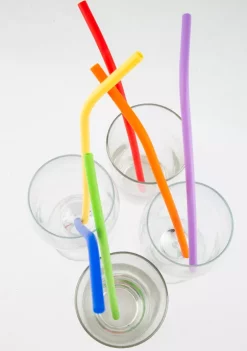 Cambridge Silversmiths Set of 8 Bent Silicone Straws -Erica Lyons Shop Belk 390
