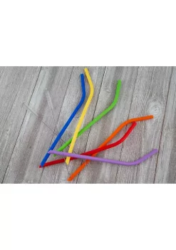 Cambridge Silversmiths Set of 8 Bent Silicone Straws -Erica Lyons Shop Belk 391