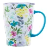 Cambridge Silversmiths 20 Ounce Teal Floral Insulated Coffee Mug -Erica Lyons Shop Belk 422