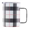 Cambridge Silversmiths 16 Ounce White Plaid Insulated Coffee Mug -Erica Lyons Shop Belk 430