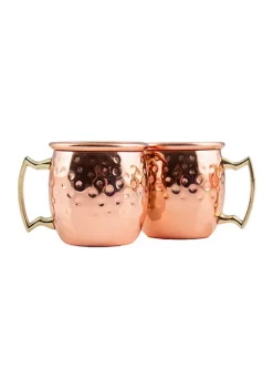 Cambridge Silversmiths 4 Pack of Hammered Copper Mini Moscow Mule Mugs
