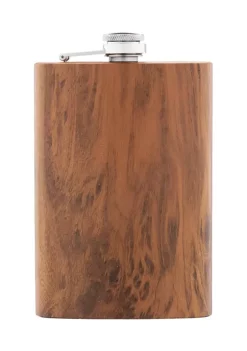 Cambridge Silversmiths Wood Print Flask - 8 Ounces
