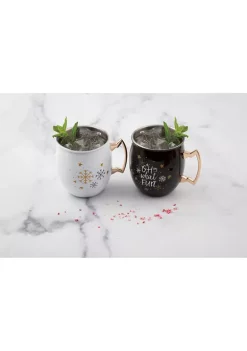 Cambridge Silversmiths 2 Pack of 20 Ounce "Oh What Fun" Moscow Mule Mugs -Erica Lyons Shop Belk 511