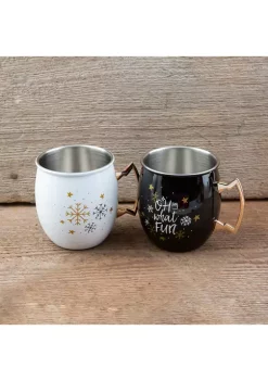 Cambridge Silversmiths 2 Pack of 20 Ounce "Oh What Fun" Moscow Mule Mugs -Erica Lyons Shop Belk 512