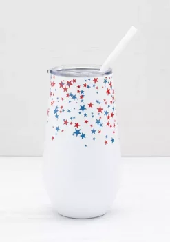 Cambridge Silversmiths 16 Ounce Stars Insulated Straw Tumbler -Erica Lyons Shop Belk 537
