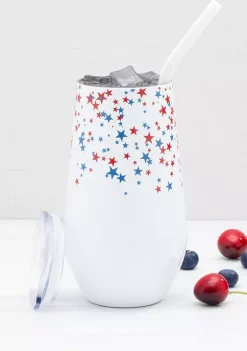 Cambridge Silversmiths 16 Ounce Stars Insulated Straw Tumbler -Erica Lyons Shop Belk 538