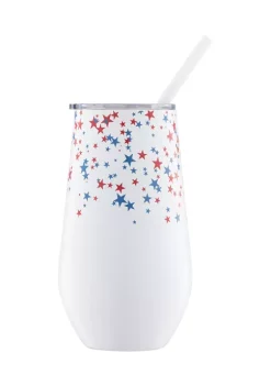 Cambridge Silversmiths 16 Ounce Stars Insulated Straw Tumbler -Erica Lyons Shop Belk 539