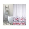 MSV Spirella BIRDS Polyester Shower Curtain 180x200cm PREMIUM QUALITY Red & White Patterns - Rings included