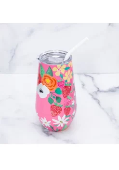 Cambridge Silversmiths 16 Ounce Pink Strawberry Insulated Wine Tumbler -Erica Lyons Shop Belk 674