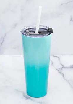 Cambridge Silversmiths 24 Ounce Teal Ombré Insulated Straw Tumbler -Erica Lyons Shop Belk 679