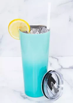 Cambridge Silversmiths 24 Ounce Teal Ombré Insulated Straw Tumbler -Erica Lyons Shop Belk 680