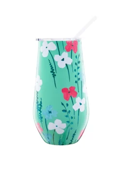 Cambridge Silversmiths 16 Ounce Mint Floral Insulated Wine Tumbler -Erica Lyons Shop Belk 696