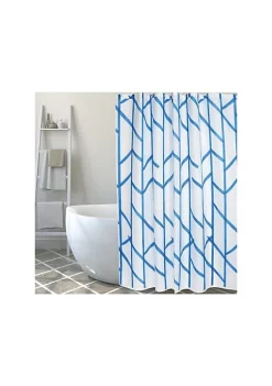 MSV Spirella Shower Curtain TREE Blue & White - Rings Included