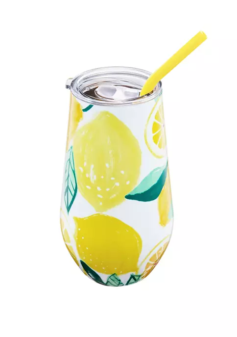 Cambridge Silversmiths 16 Ounce Lemon Insulated Wine Tumbler 4 Cambridge Silversmiths 16 Ounce Lemon Insulated Wine Tumbler - Image 2
