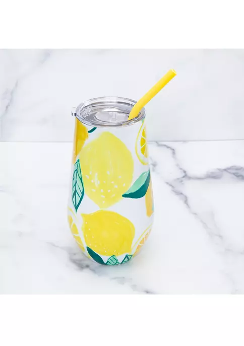 Cambridge Silversmiths 16 Ounce Lemon Insulated Wine Tumbler 6 Cambridge Silversmiths 16 Ounce Lemon Insulated Wine Tumbler - Image 4