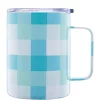 Cambridge Silversmiths 16 Ounce Teal Gingham Insulated Coffee Mug
