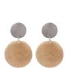 Erica Lyons 2 Tone Clip Disc Earrings with Diamond Dust Finish -Erica Lyons Shop Belk 731