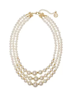 Erica Lyons Multi Row Pearl Necklace