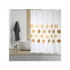 MSV Spirella Polyester Shower Curtain 180x200cm Brown & White Circle Patterns - Rings Included