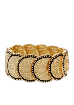 Erica Lyons Gold Tone Metal Stretch Bracelet