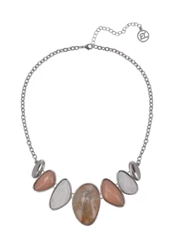 Erica Lyons Lab Created Silver Tone Statement Necklace