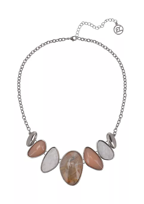 Erica Lyons Lab Created Silver Tone Statement Necklace 3 Erica Lyons Lab Created Silver Tone Statement Necklace