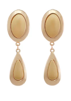 Erica Lyons Gold Tone Drop Clip Earrings