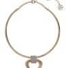 Erica Lyons Gold Tone Coil Pendant Necklace with Crystal Stone Accents -Erica Lyons Shop Belk 794