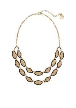 Erica Lyons Silver-Tone Texture Me Later Double Row Necklace -Erica Lyons Shop Belk 817