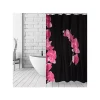 MSV Spirella LANYU Polyester Shower Curtain 180x200cm Black & Pink Flowers Pattern - Rings Included -Erica Lyons Shop Belk 82