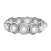 Erica Lyons Silver Tone and Pearl Cab Stretch Bracelet -Erica Lyons Shop Belk 824
