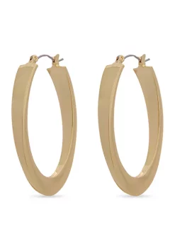 Erica Lyons Gold-Tone Oval Hoop Earrings