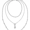 Erica Lyons Silver Tone and Pearl Three Row Chain with Y Drop Statement Necklace -Erica Lyons Shop Belk 830