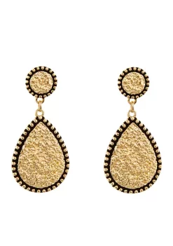 Erica Lyons Gold-Tone Metal Drop Earrings