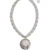 Erica Lyons Silver Tone Disc Pendant Necklace -Erica Lyons Shop Belk 848