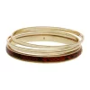 Erica Lyons Gold Tone 5 Piece Bangle Set with Red & Black Faux Leather Accents -Erica Lyons Shop Belk 871