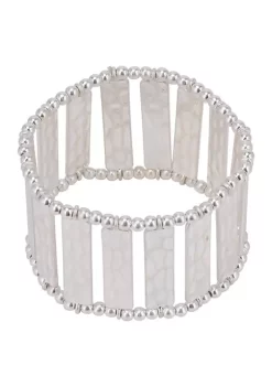 Erica Lyons Lab Created Silver-Tone Beaded Bracelet