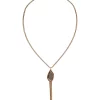 Erica Lyons Gold Tone Long Pendant Necklace with Stone and Chain Tassel -Erica Lyons Shop Belk 899